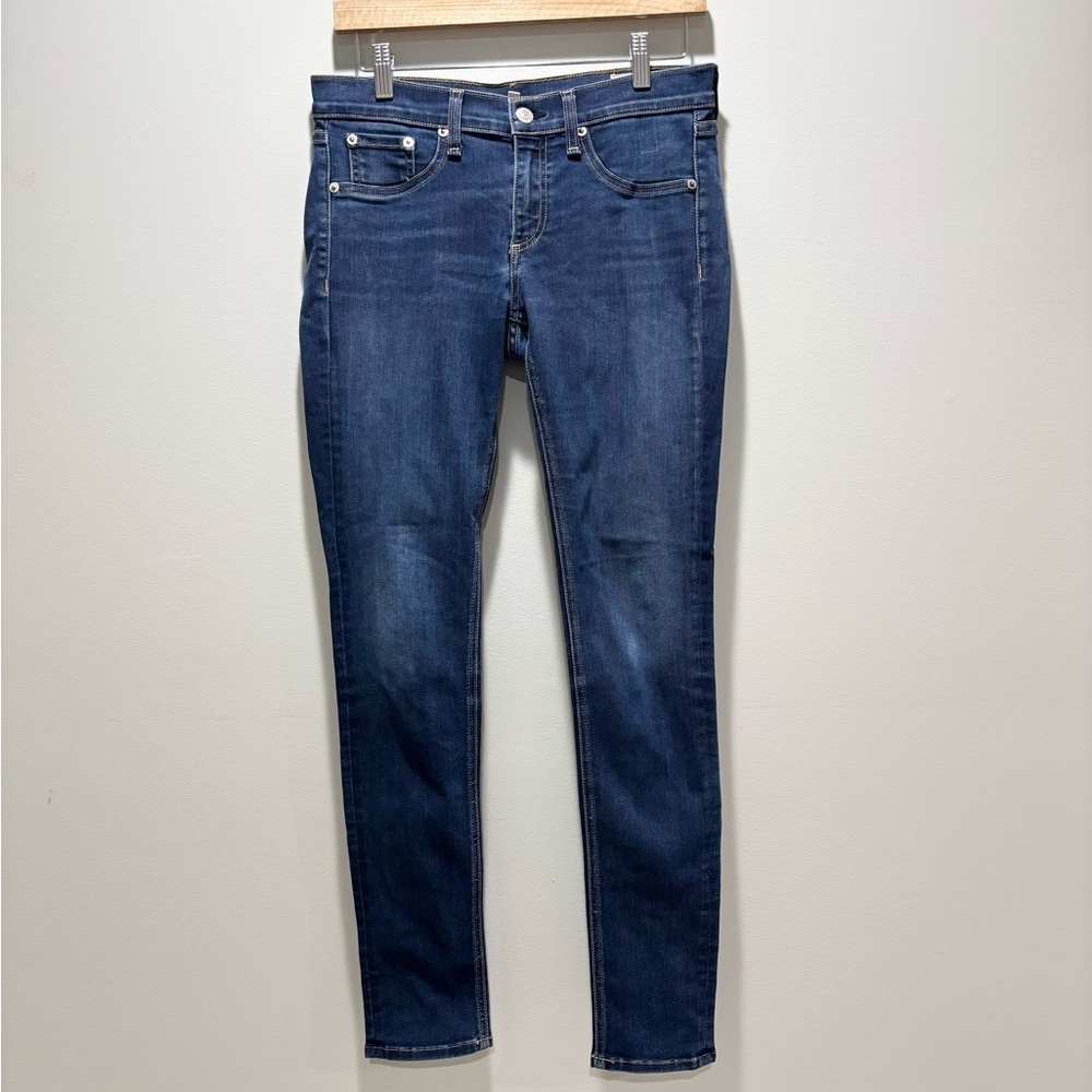 Rag & Bone Dark Blue Skinny Jeans Bedford Cotton Blend Size 28